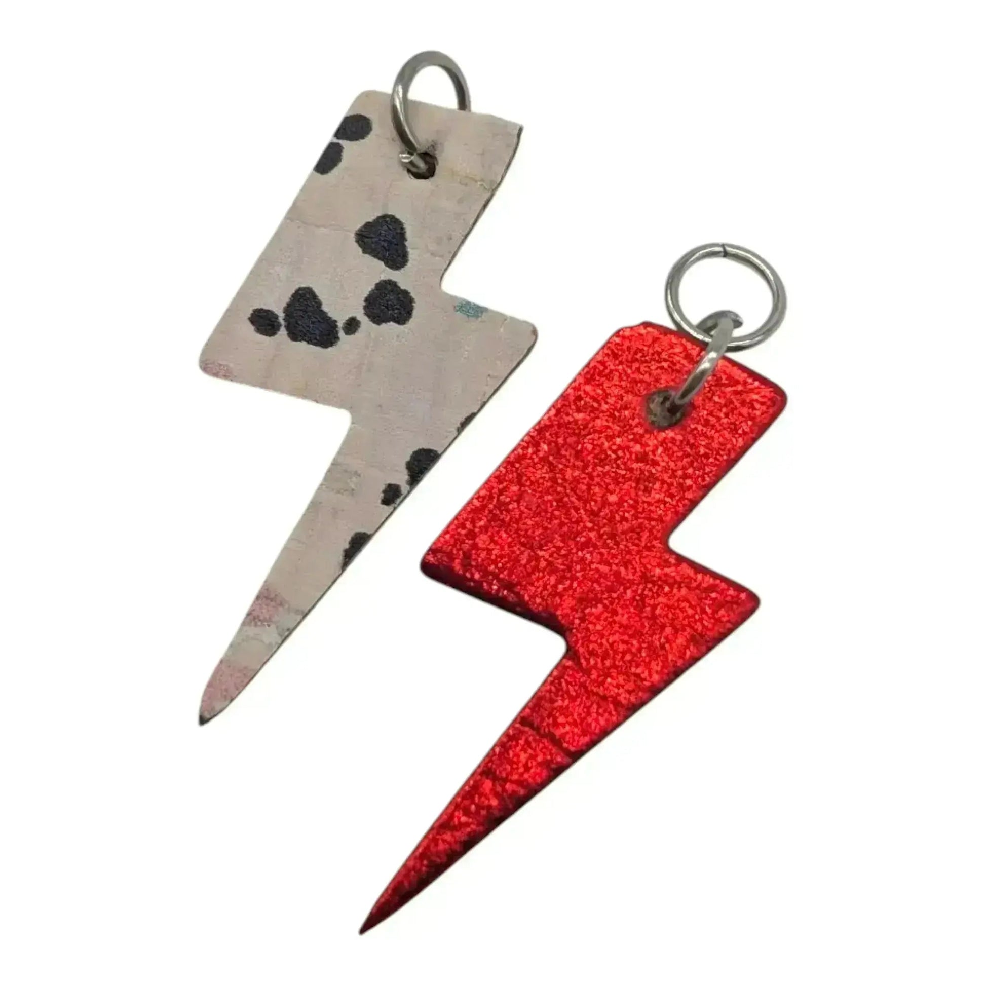 Red Lightning Bolt Mini Cork Charms