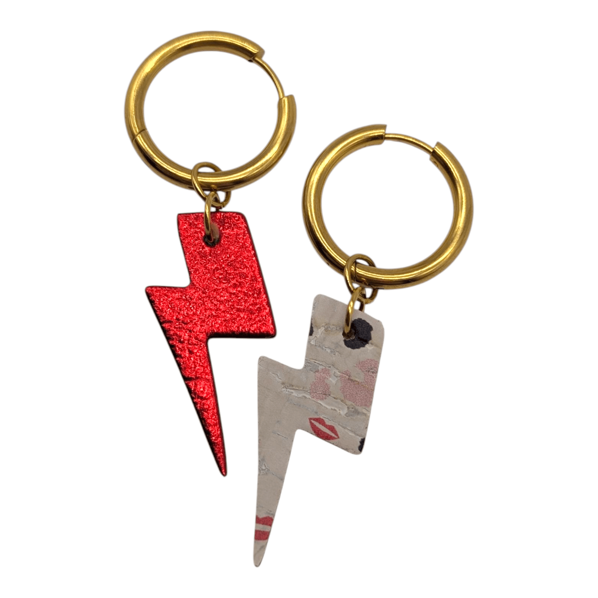 Red Lightning Bolt Mini Cork Charms