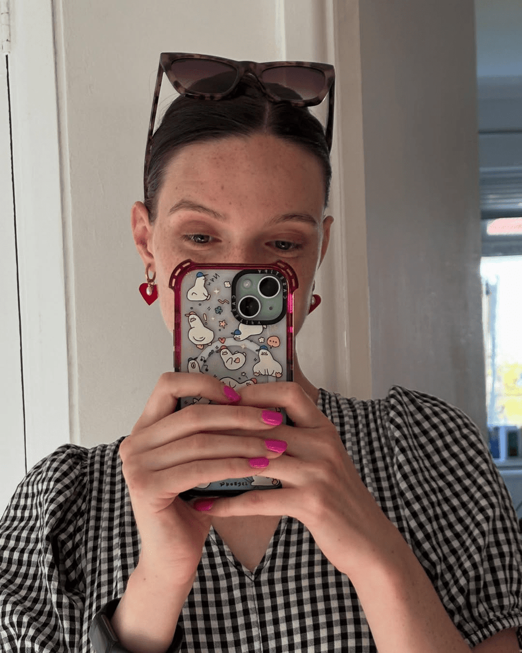 Red and Gold Mini Heart Cork Charms