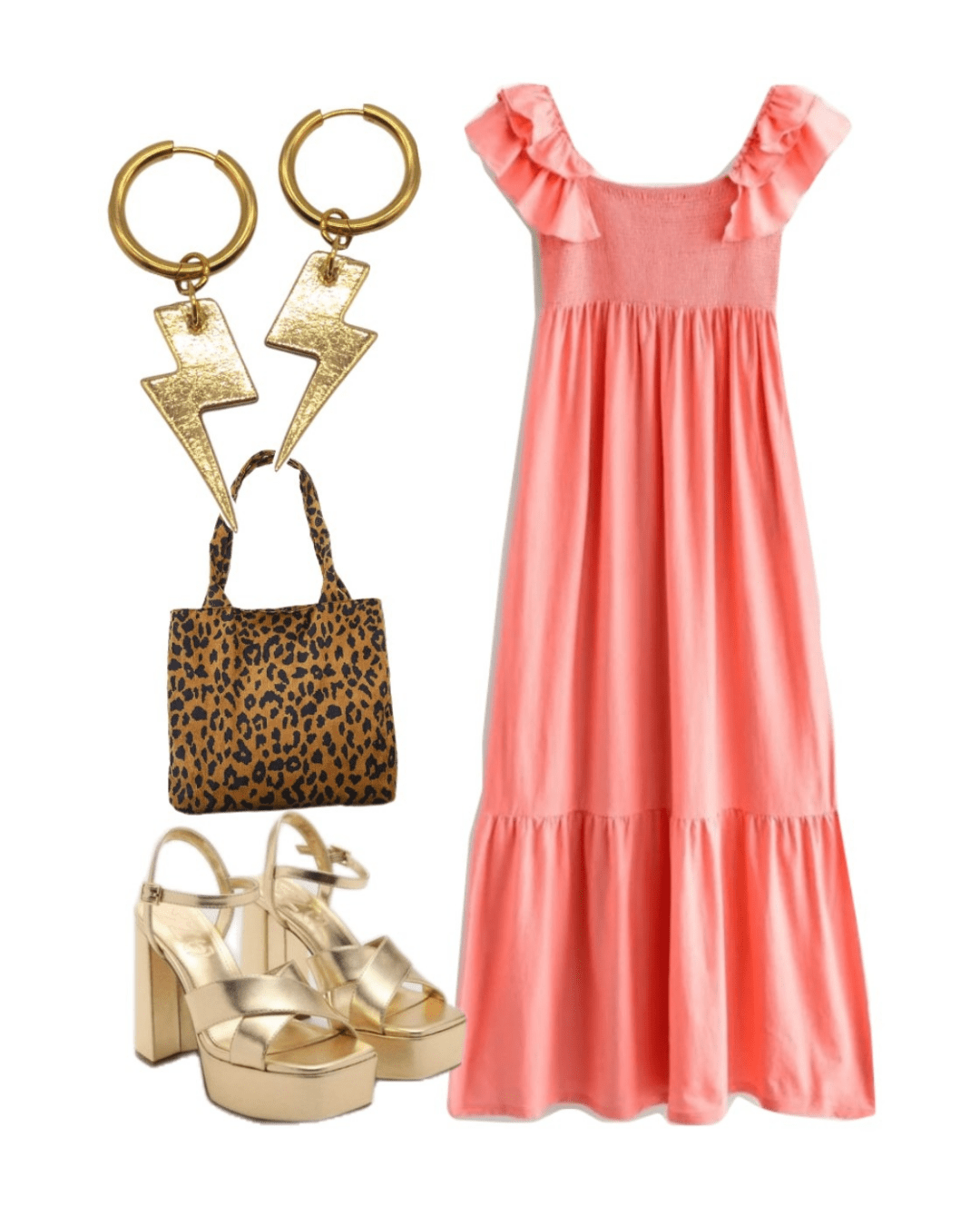 Red and Gold Mini Lightning Bolt Cork Charms