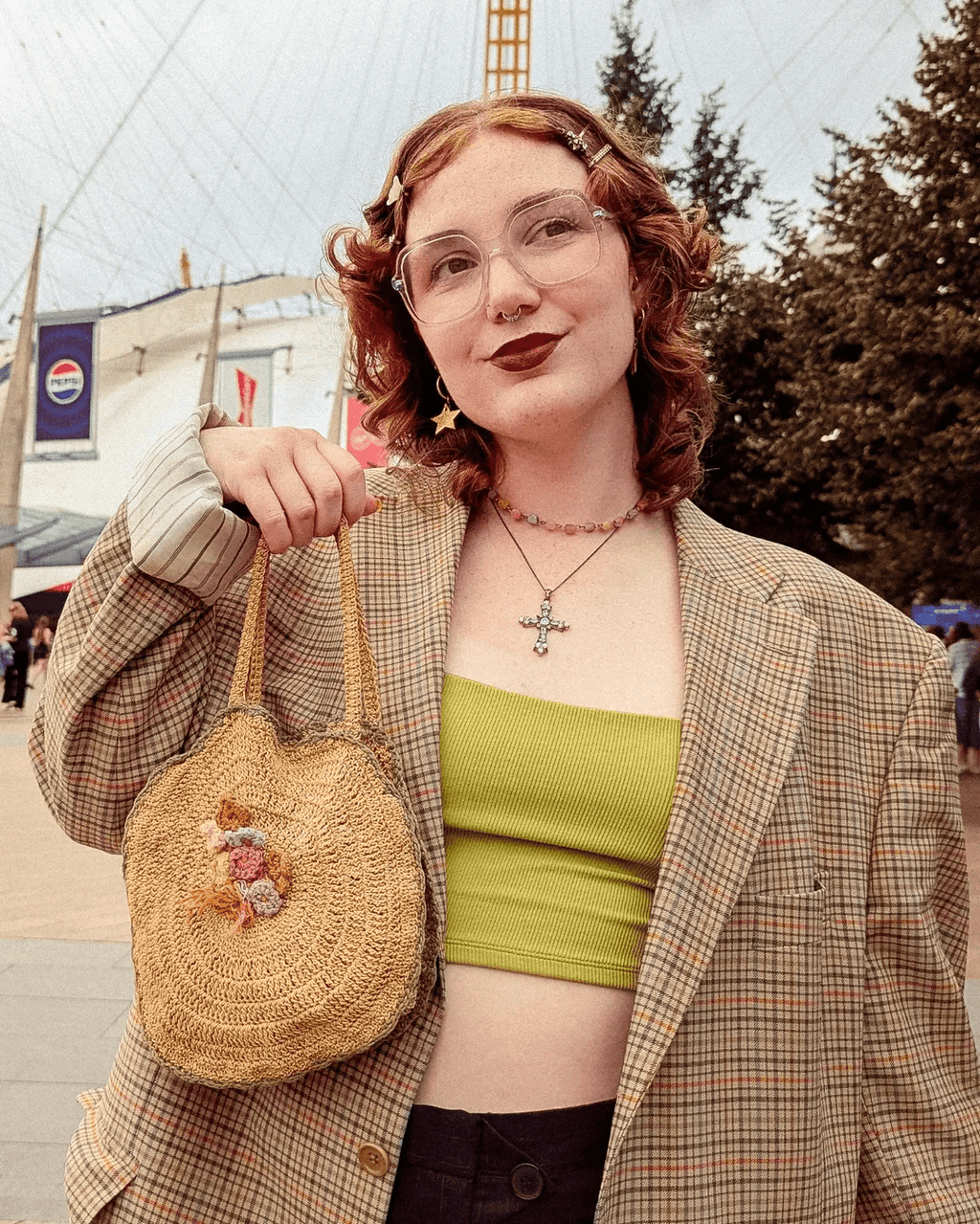 Red and Gold Mini Star Cork Charms