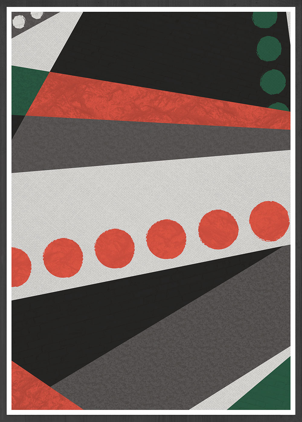 Red and Green Geometric Modern Wall Print