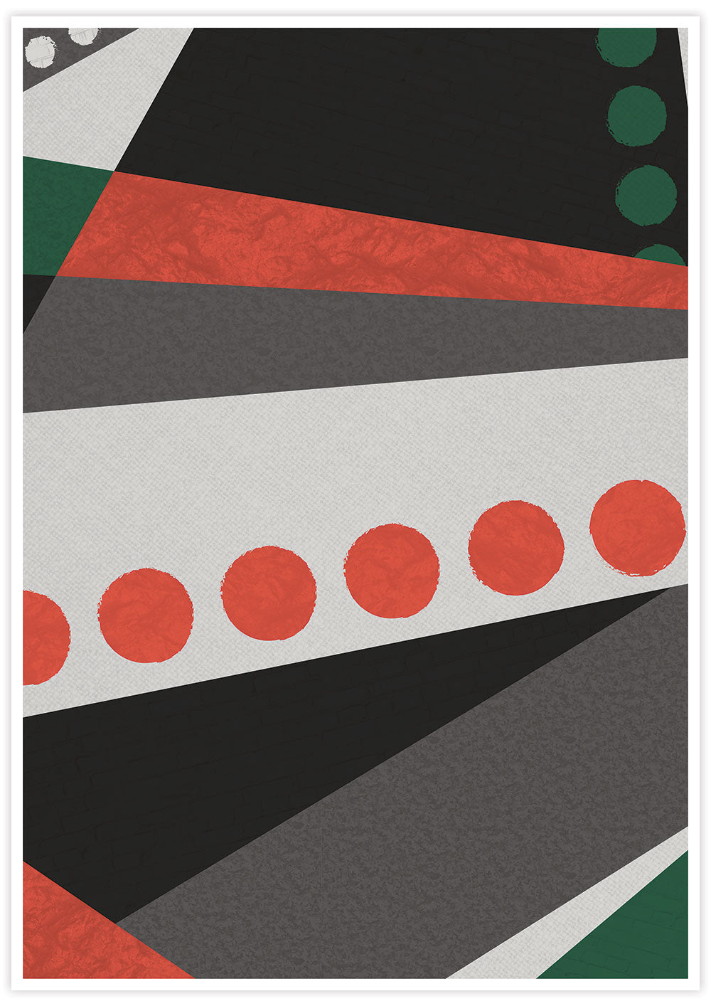 Red and Green Geometric Modern Wall Print