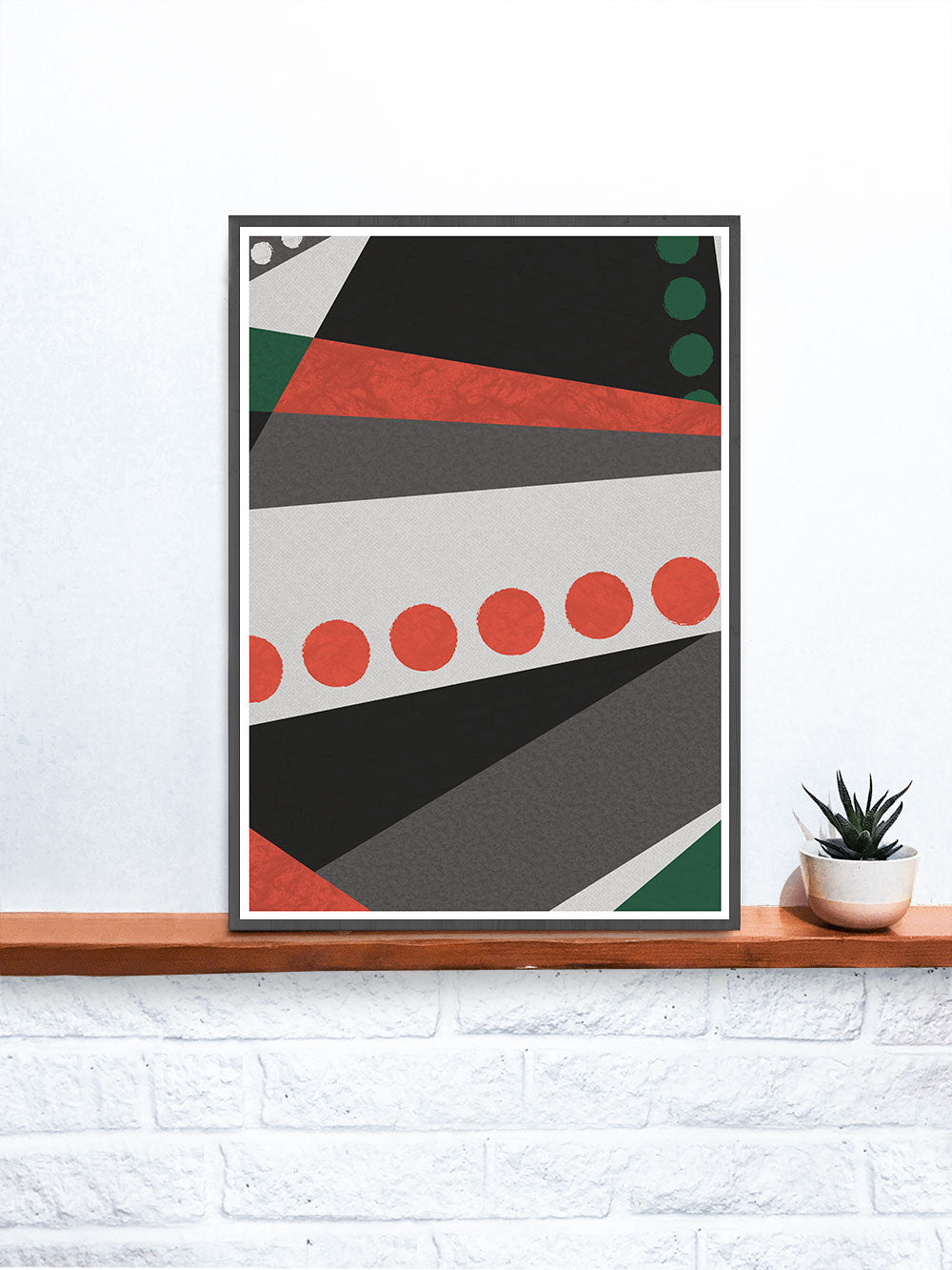 Red and Green Geometric Modern Wall Print