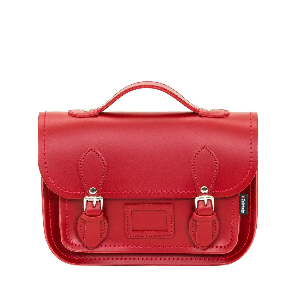 Red Leather Midi Satchel
