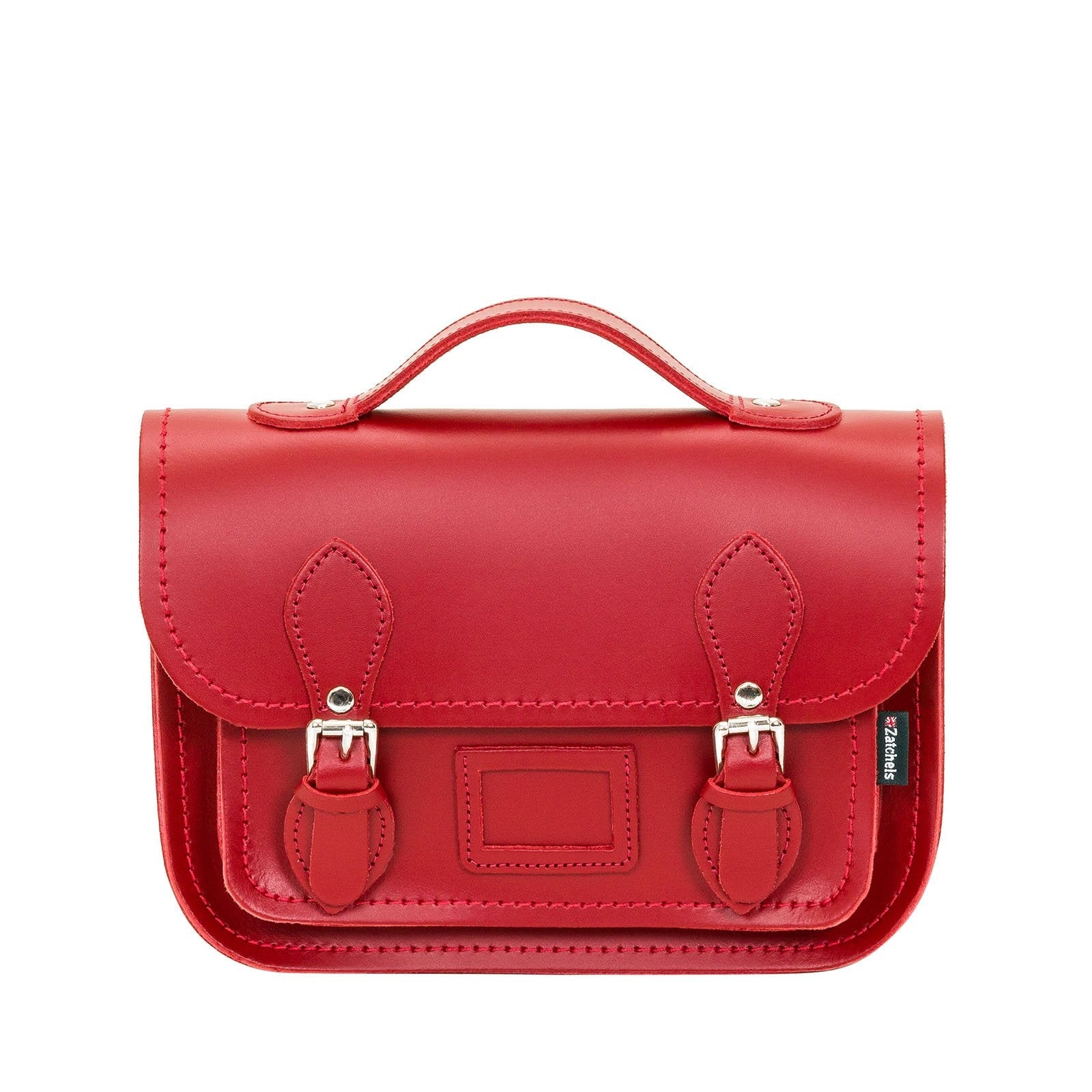 Red Leather Midi Satchel