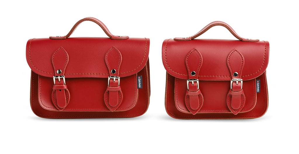 Red Leather Micro Satchel Handmade