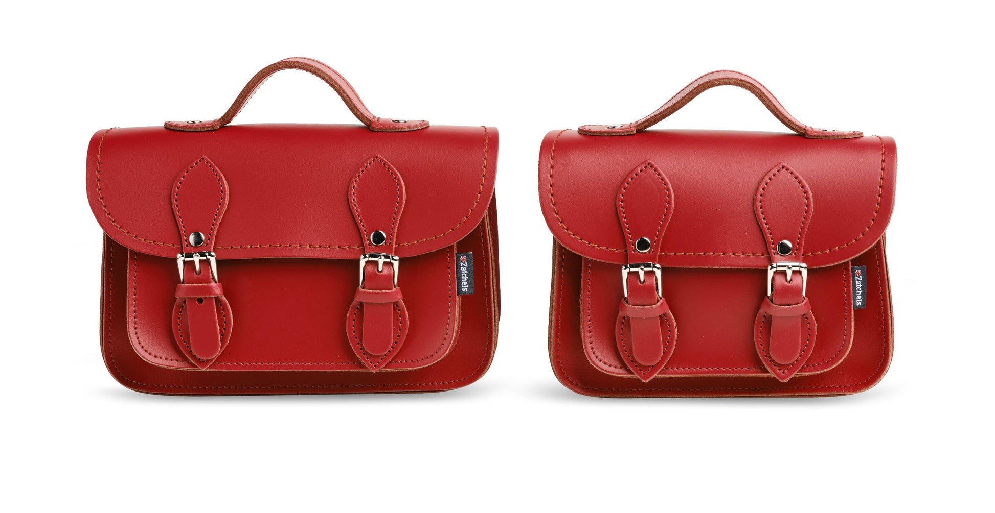 Red Leather Micro Satchel Handmade