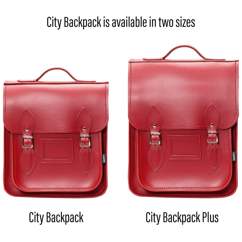 Handmade Leather City Backpack in Red