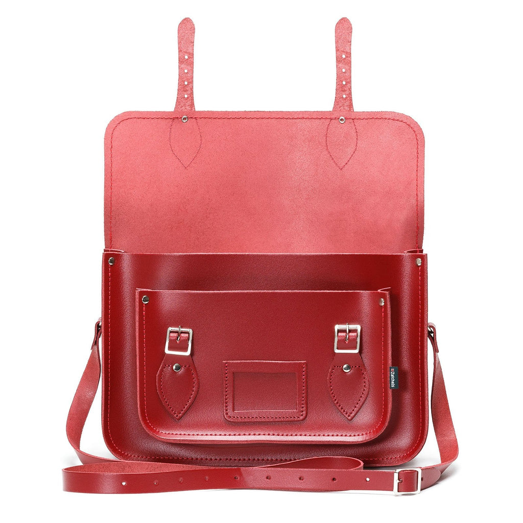 Handmade Red Leather Satchel