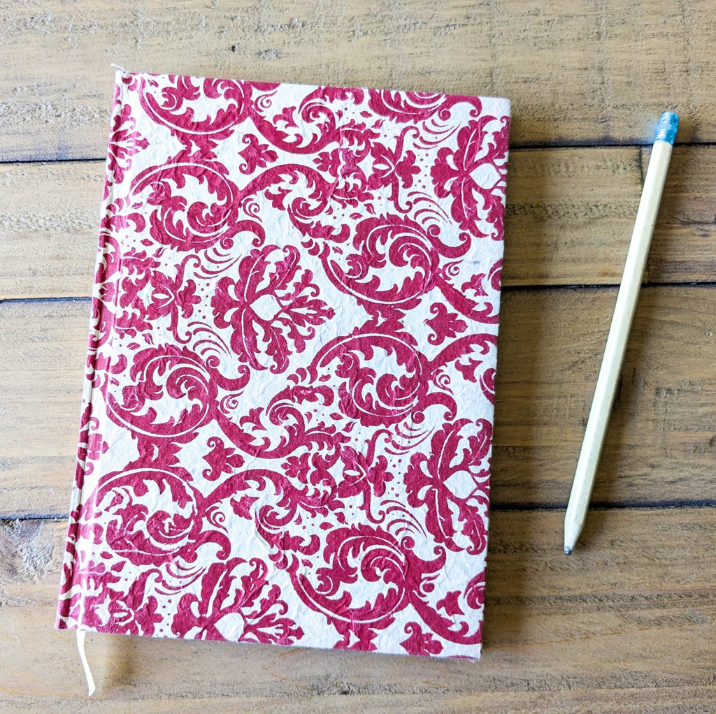 Recycled Paper Notebook A5 with Hardcover and Ribbon Bookmark