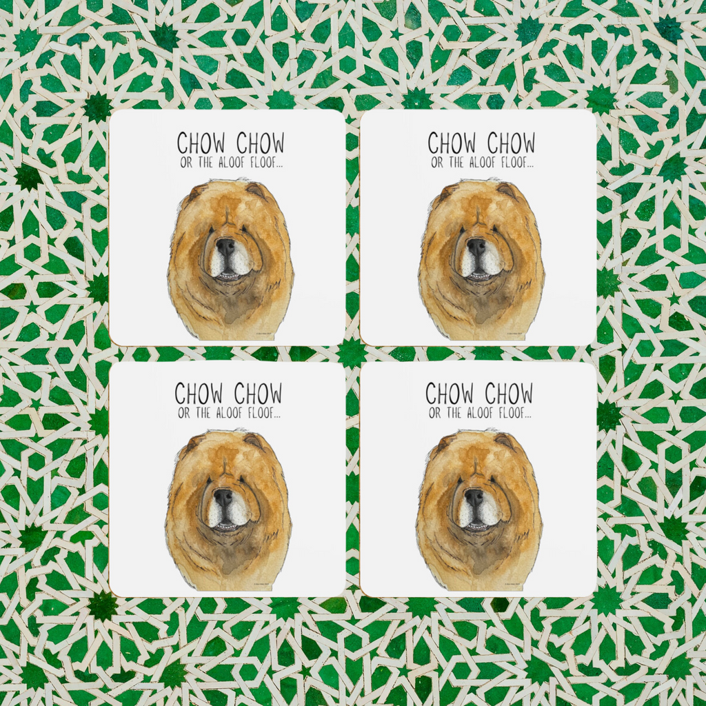 Red Chow Chow Coaster Set Pack of 4