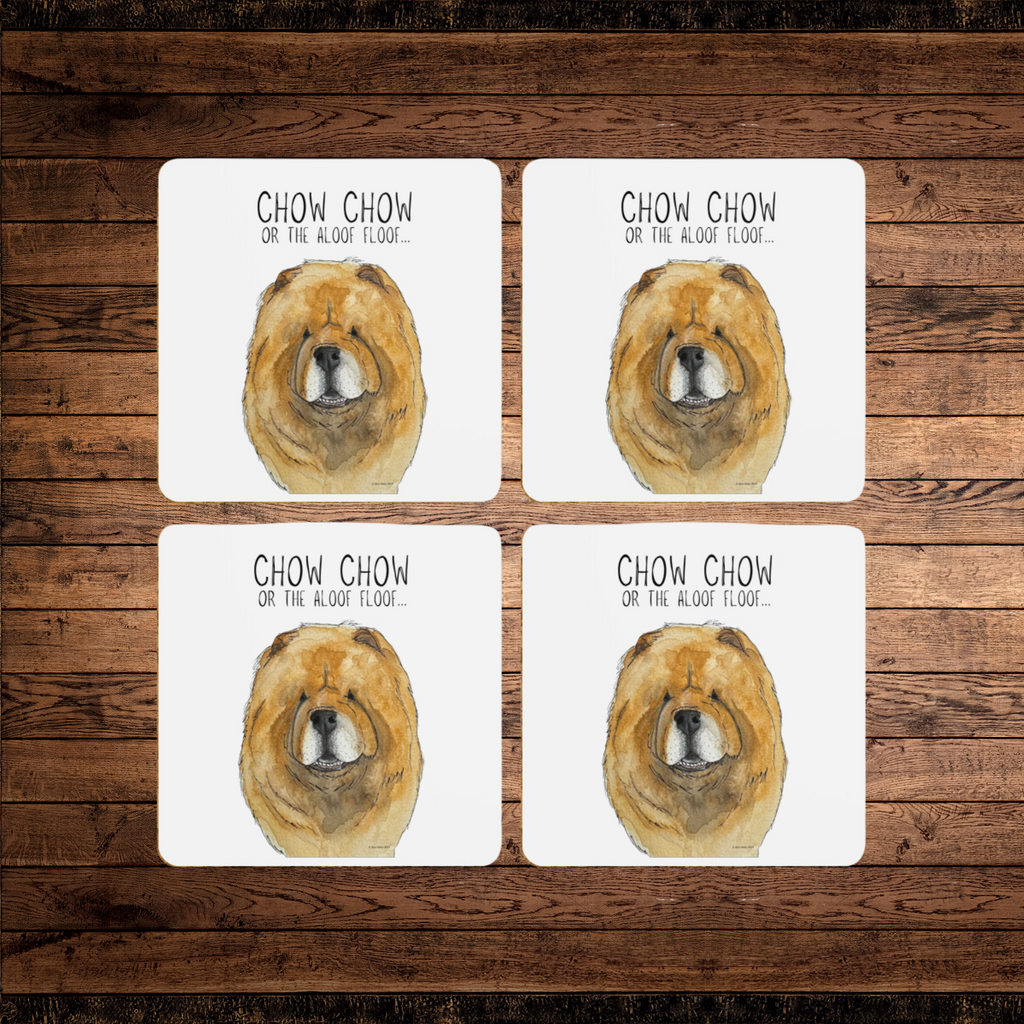 Red Chow Chow Coaster Set Pack of 4