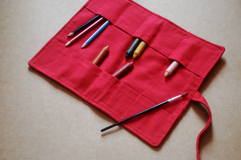 Handloom Cotton Artist Roll in Ruby Red