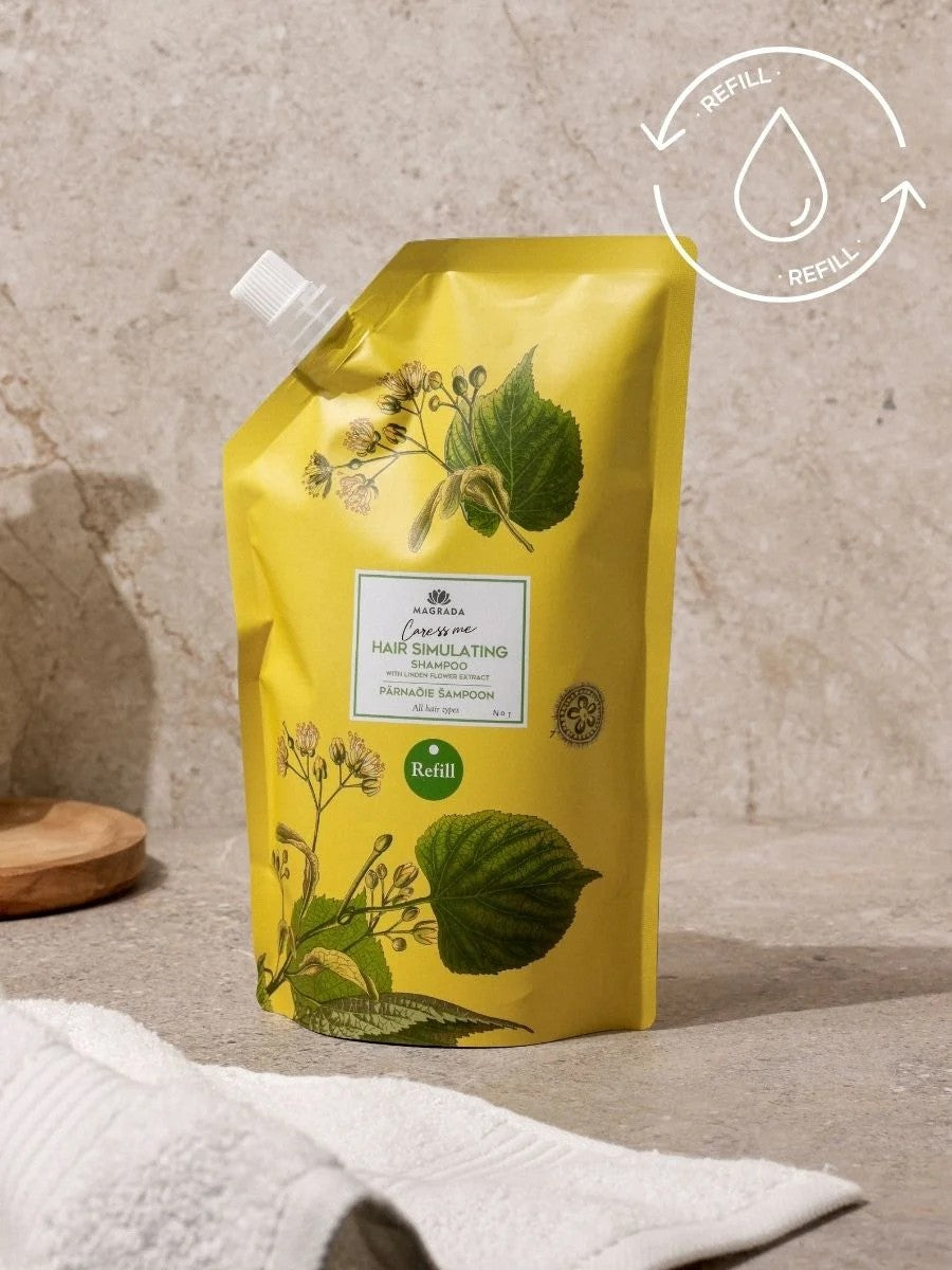 Award-winning Linden Flower Hair Growth Shampoo - Eco-Friendly 500ml Refill Tube by Magrada Organic Cosmetics at www.brixbailey.com