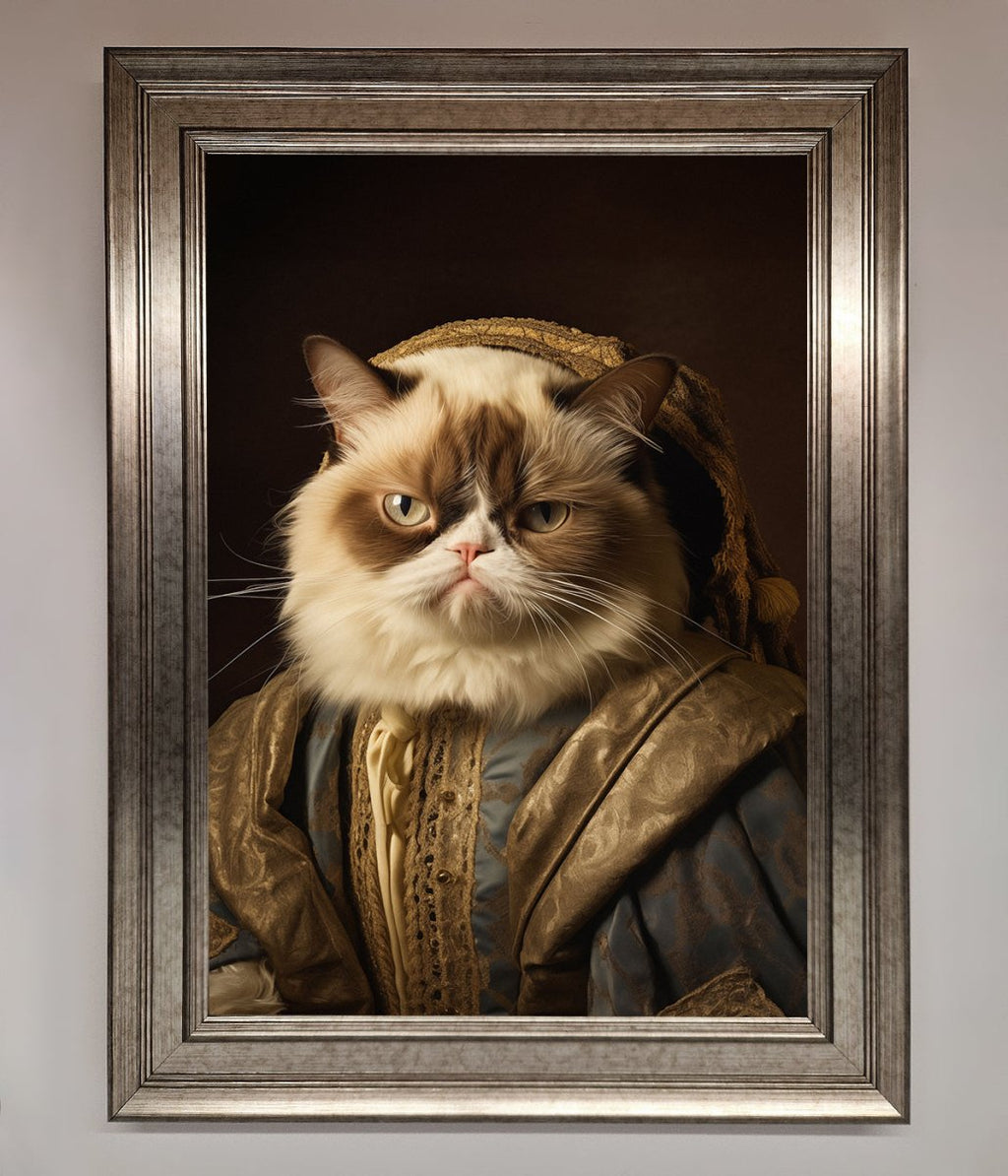 Renaissance Grumpy Cat Framed Print