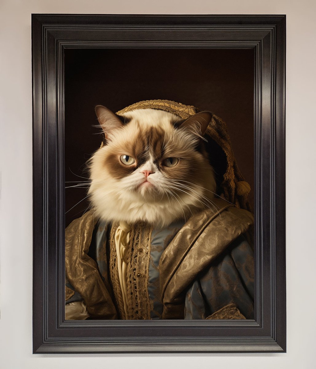 Renaissance Grumpy Cat Framed Print