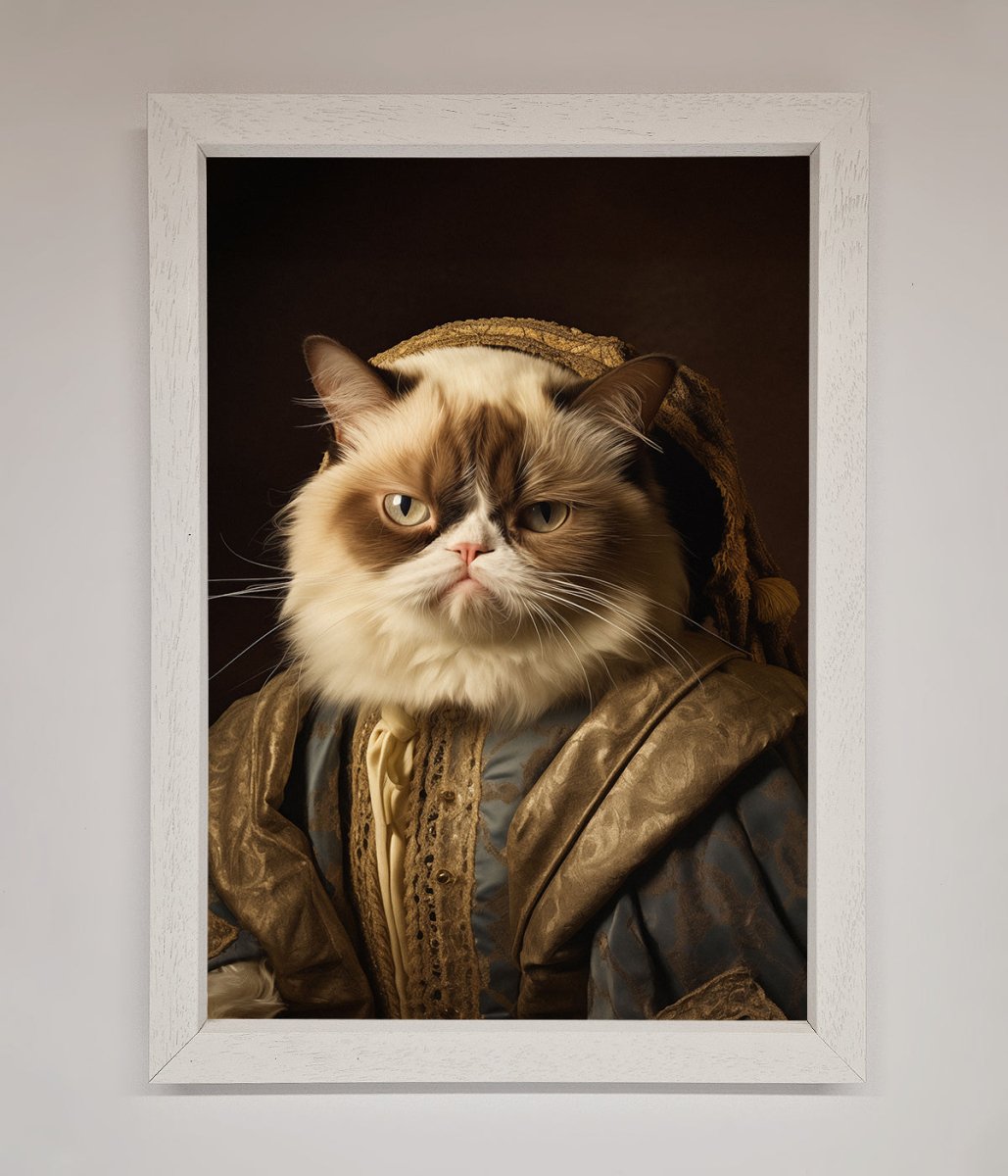Renaissance Grumpy Cat Framed Print