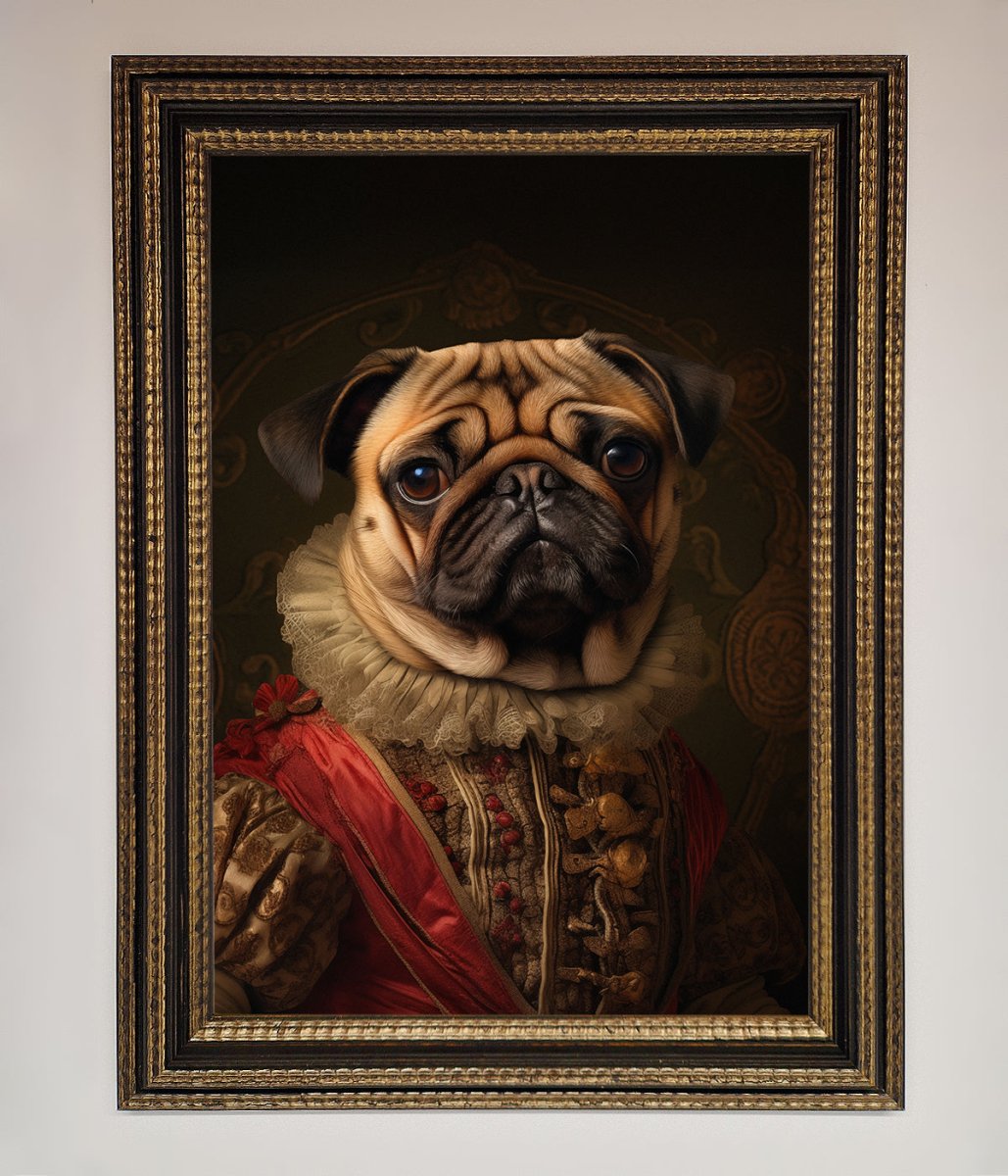 Renaissance Pugs Framed Poster