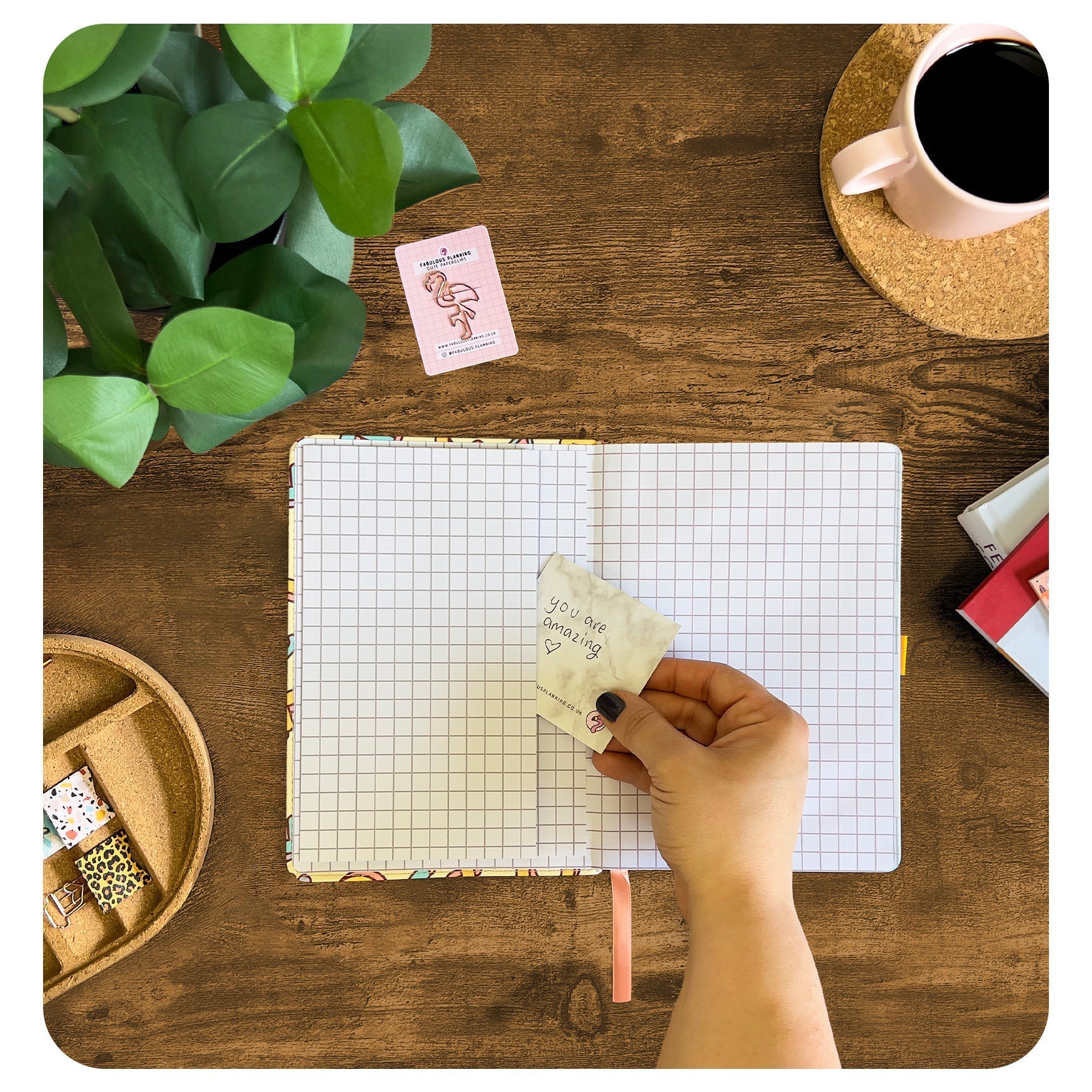 Retro Planning Journal with Pen Holder and Bookmark