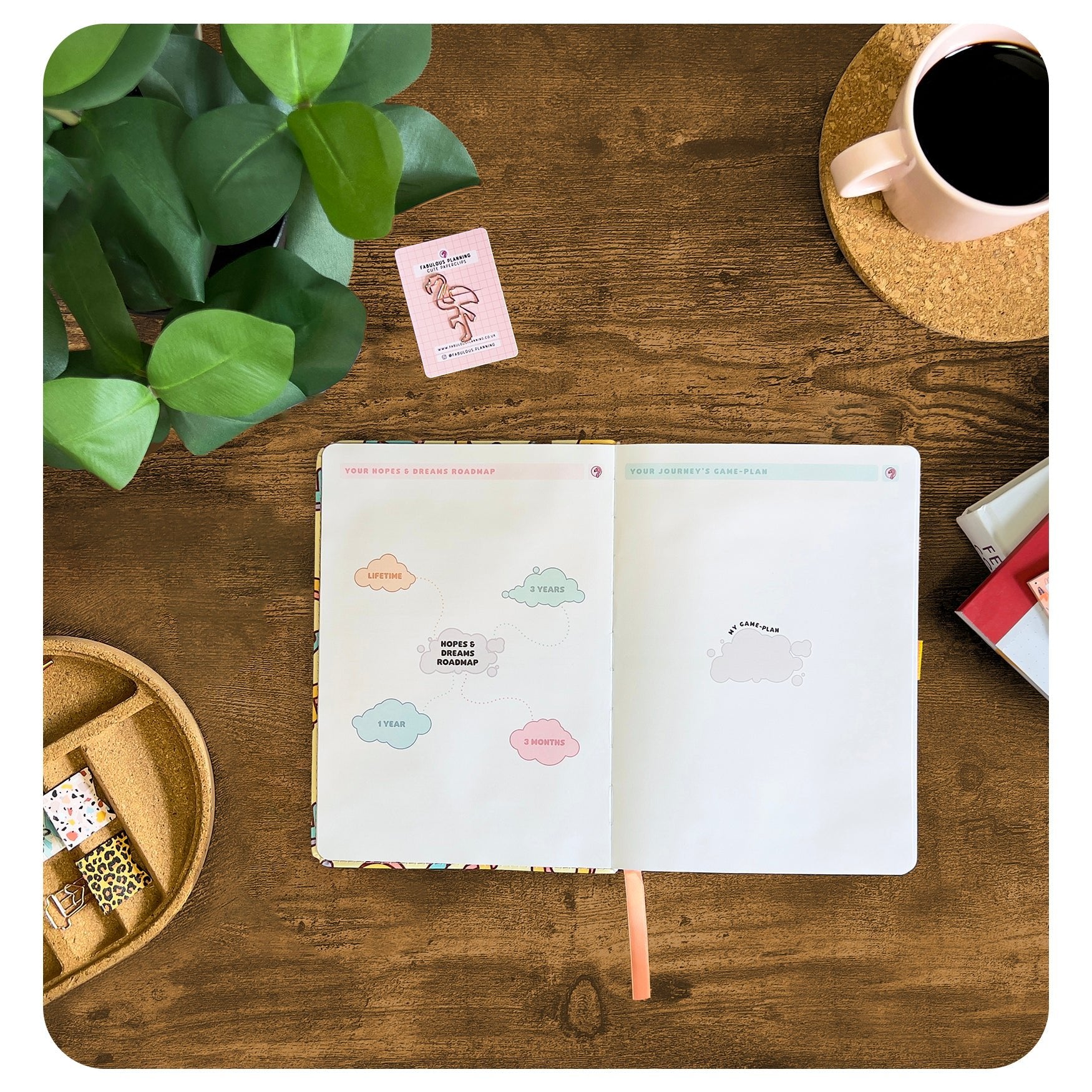 Retro Planning Journal with Pen Holder and Bookmark