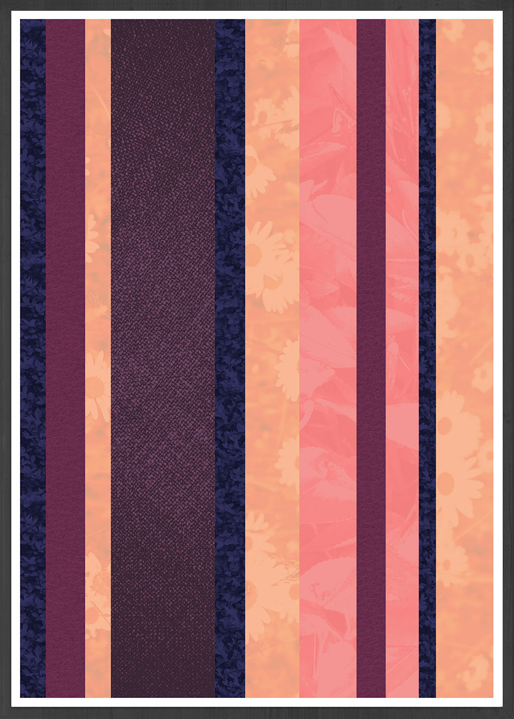 Retro Stripes Art Print in Muted Pinks and Purples