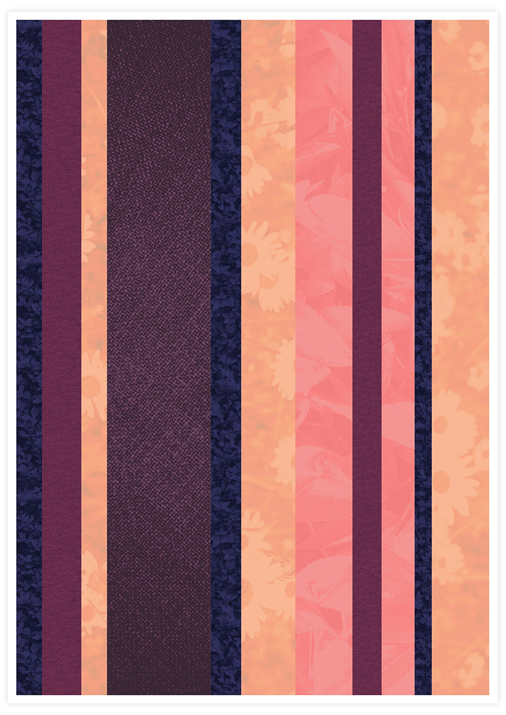 Retro Stripes Art Print in Muted Pinks and Purples
