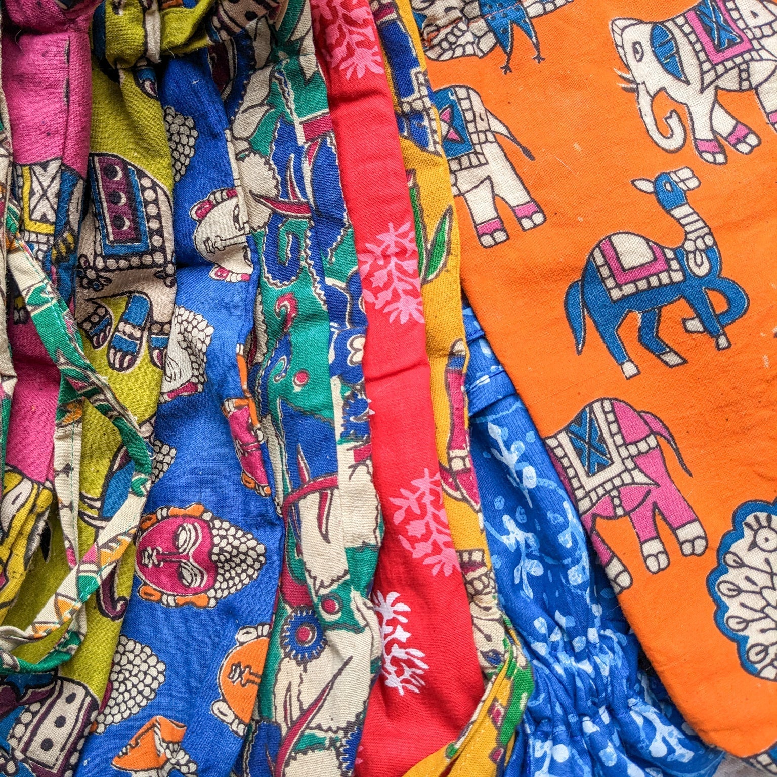 Reusable Kalamkari Cotton Bottle Bags Handmade in India