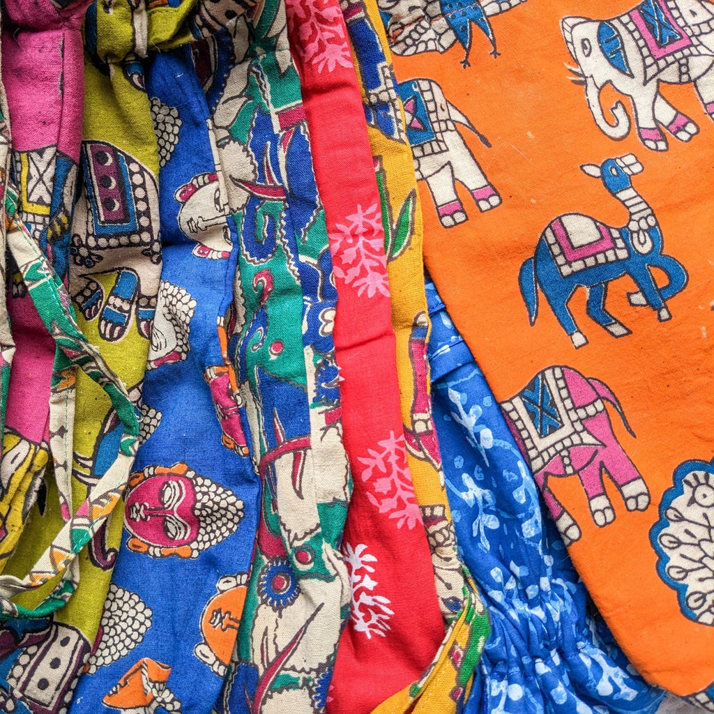 Reusable Kalamkari Cotton Bottle Gift Bag