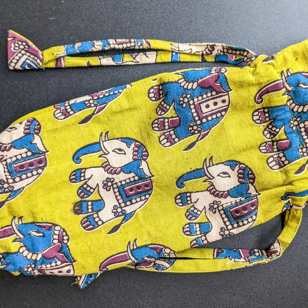 Reusable Kalamkari Cotton Bottle Gift Bag