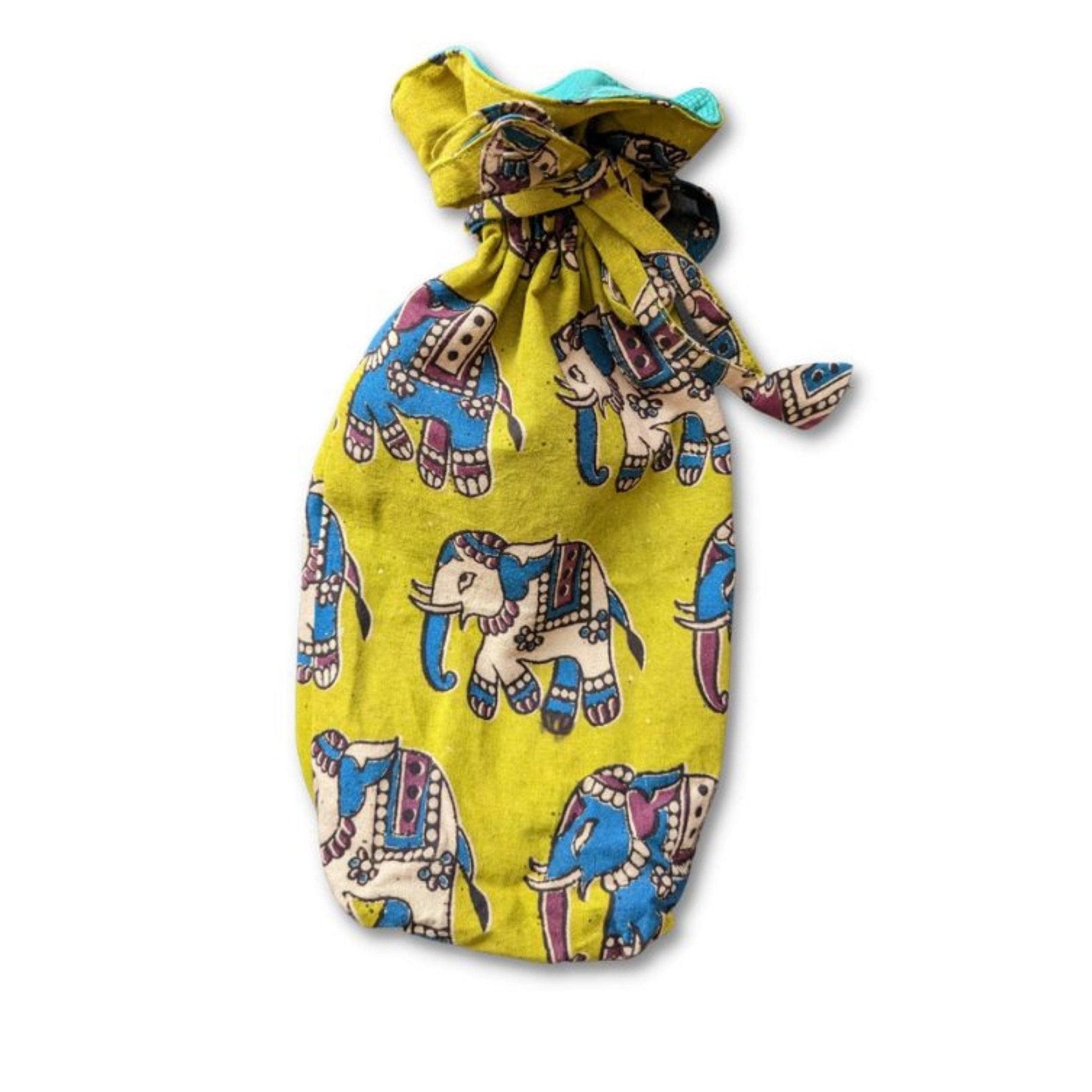 Reusable Kalamkari Cotton Bottle Gift Bag