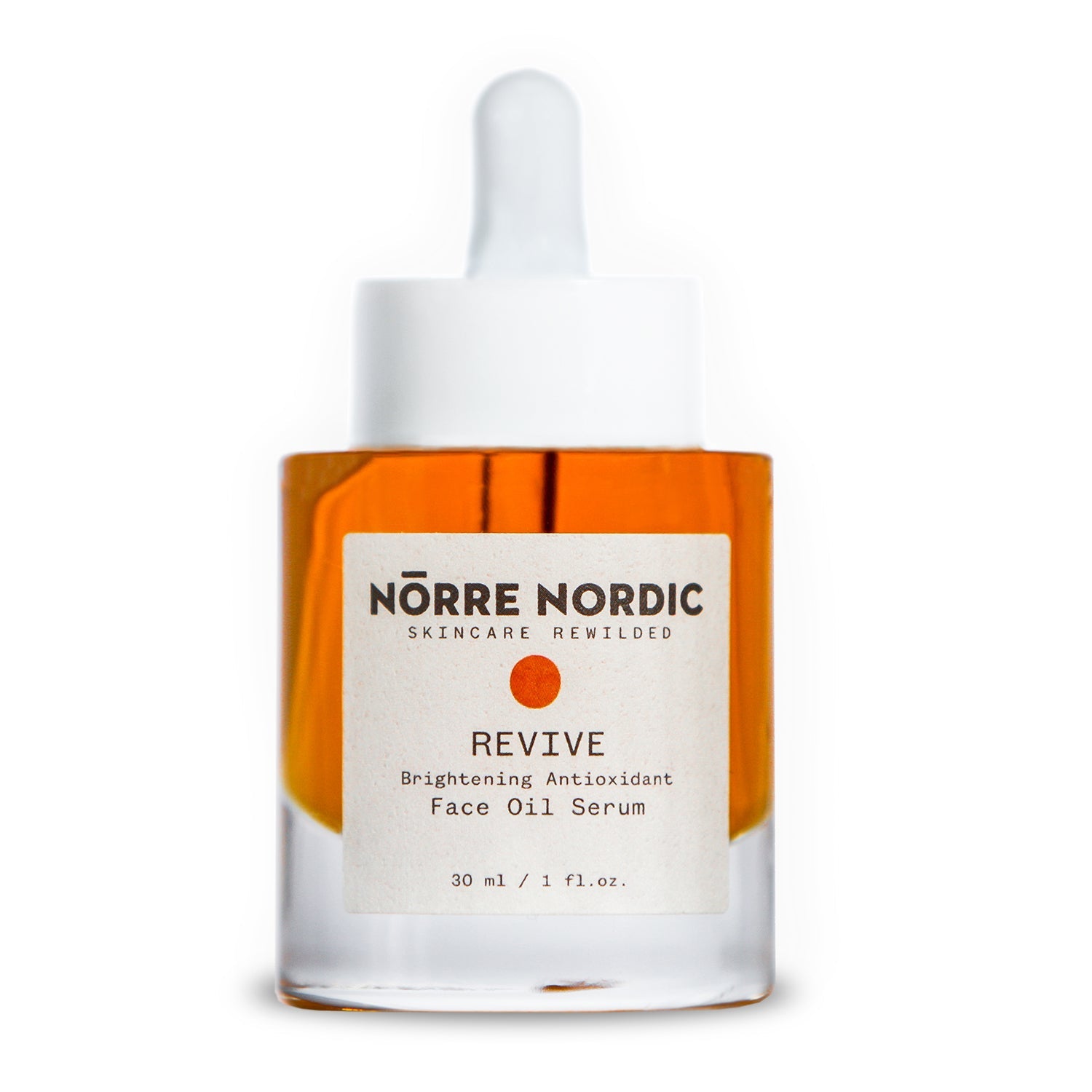 a gentle drop of nörre nordic brightening face oil serum on soft skin