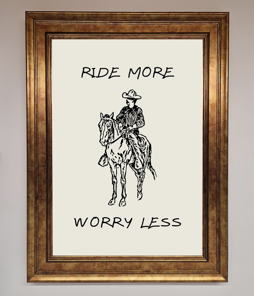 Ride More Worry Less Framed Wall Art