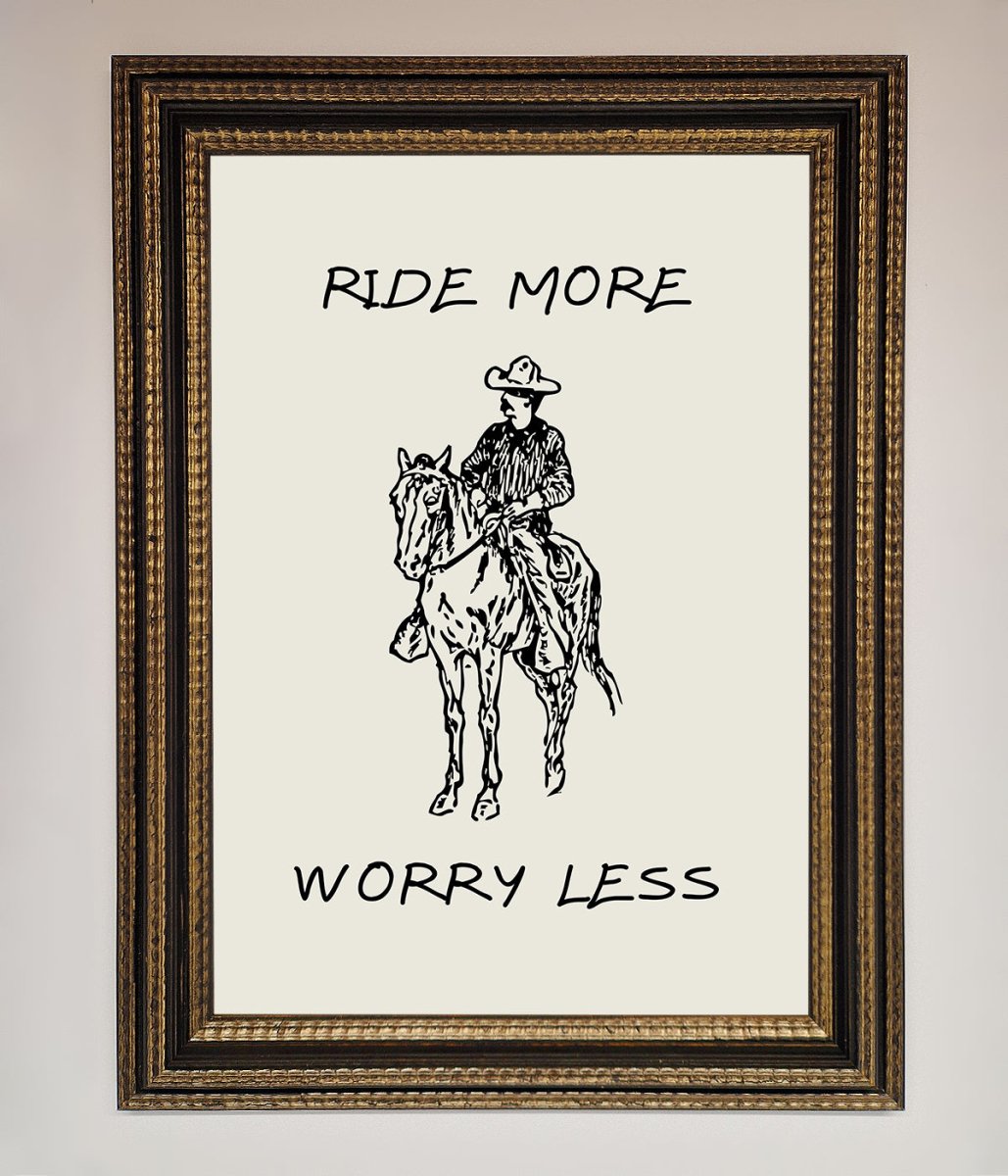 Ride More Worry Less Framed Wall Art