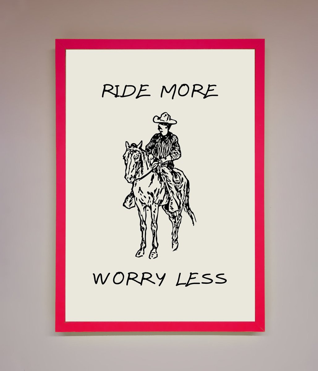 Ride More Worry Less Framed Wall Art