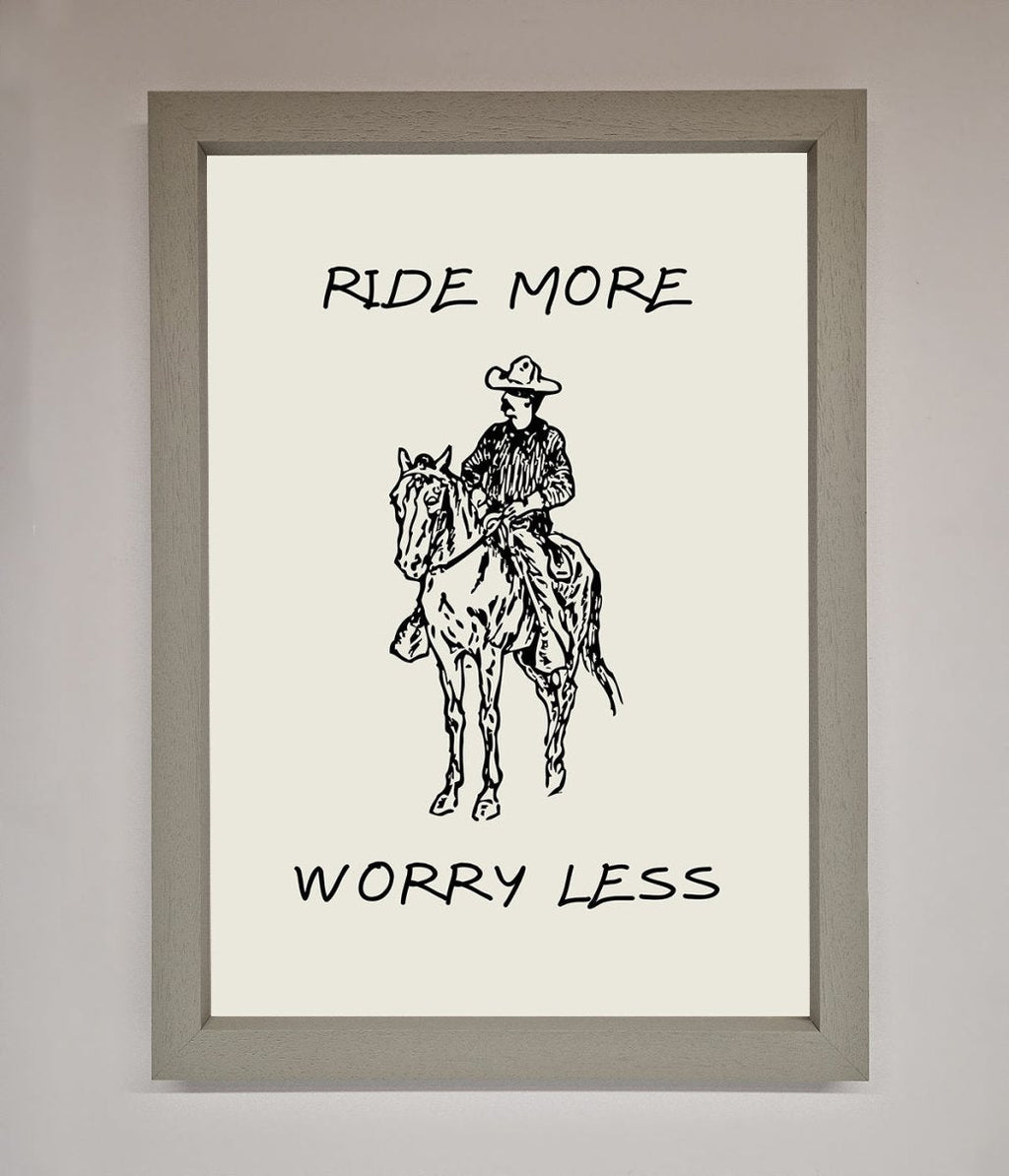 Ride More Worry Less Framed Wall Art