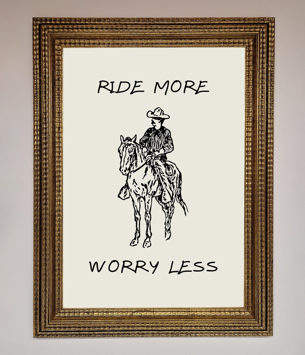 Ride More Worry Less Framed Wall Art