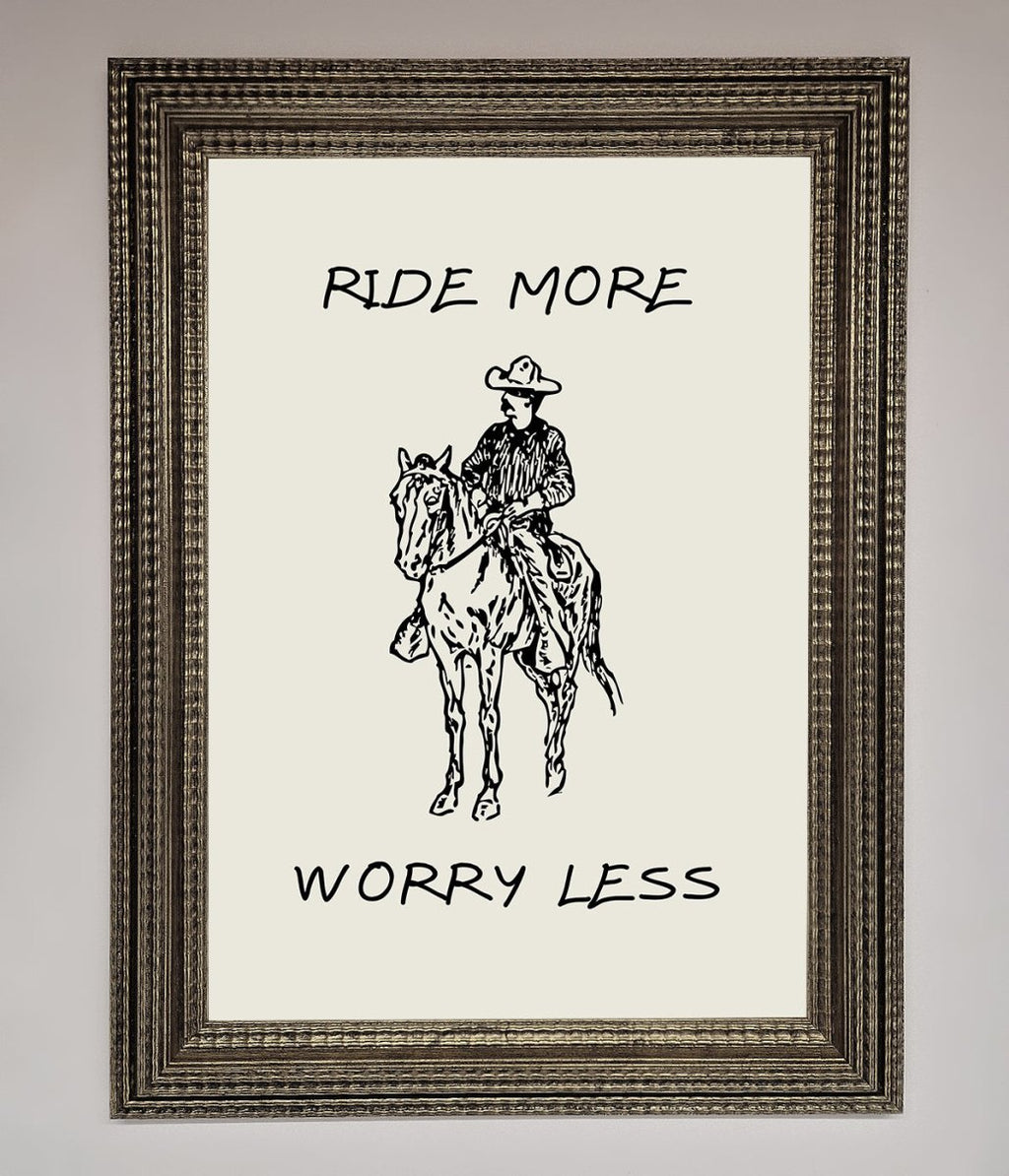 Ride More Worry Less Framed Wall Art