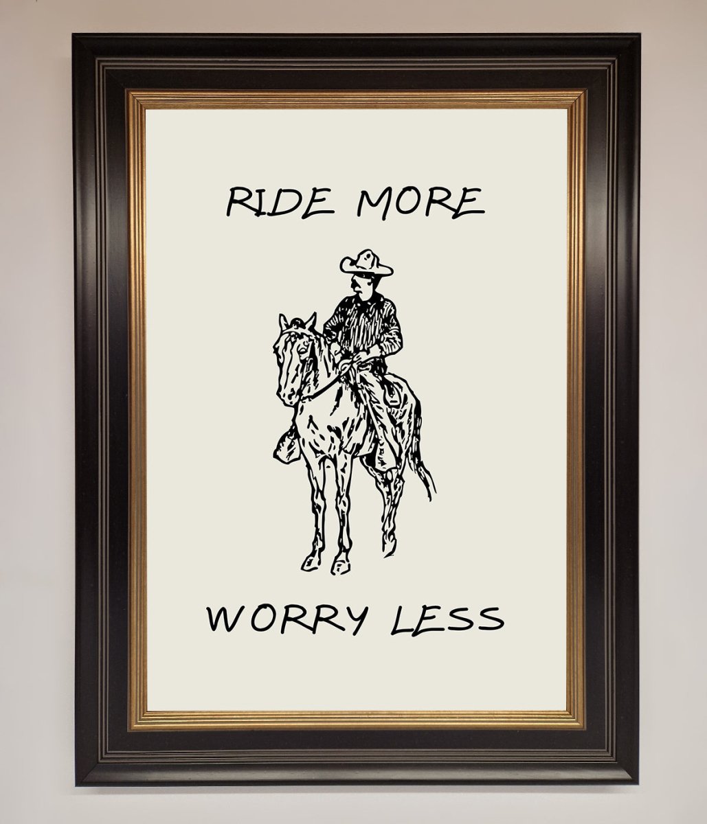 Ride More Worry Less Framed Wall Art