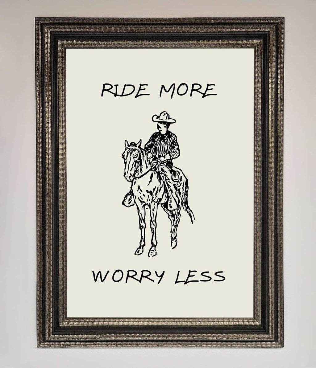 Ride More Worry Less Framed Wall Art
