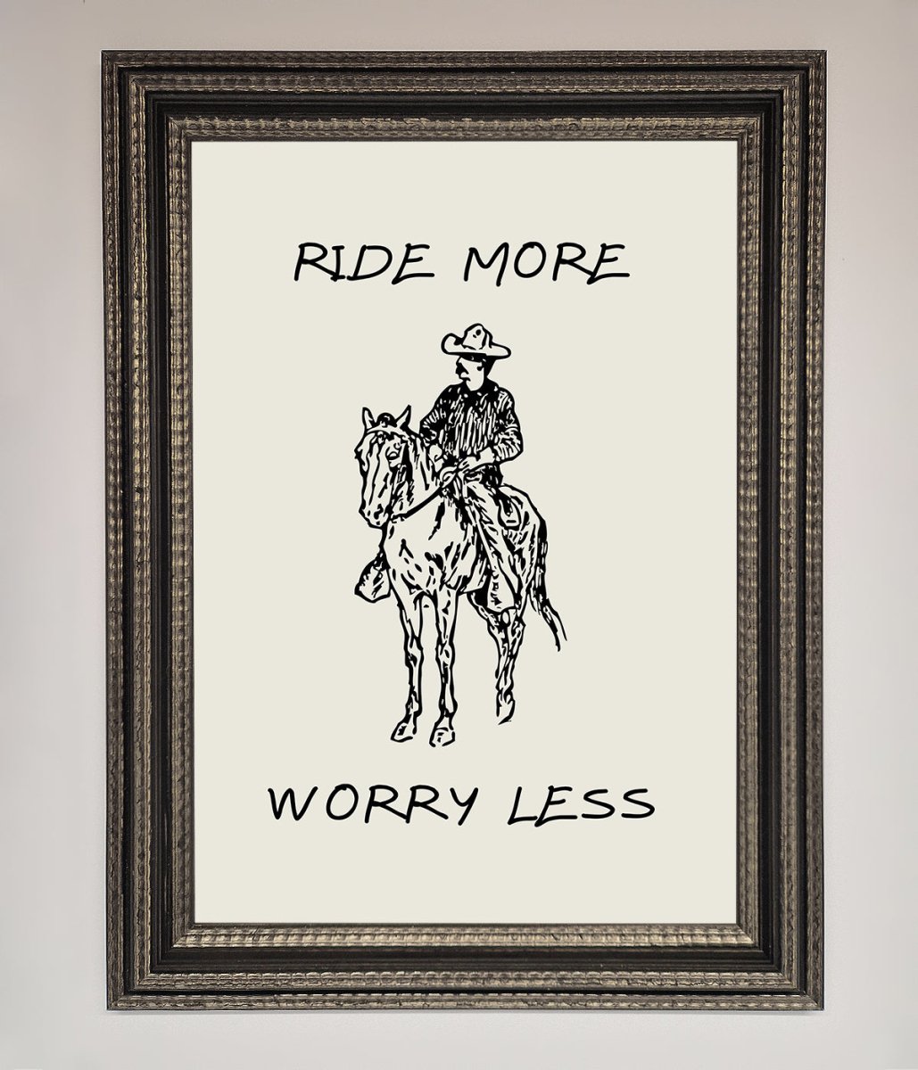 Ride More Worry Less Framed Wall Art