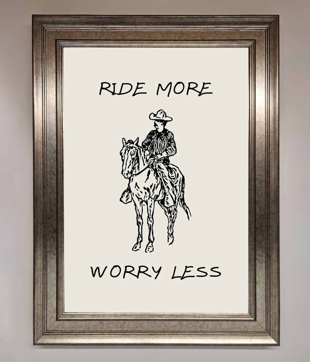 Ride More Worry Less Framed Wall Art