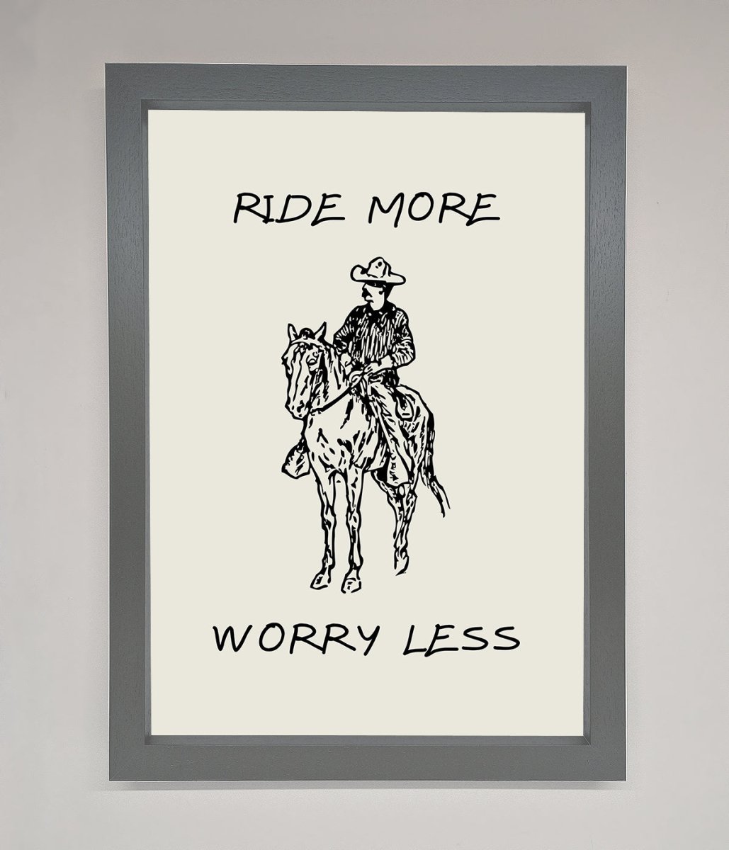 Ride More Worry Less Framed Wall Art