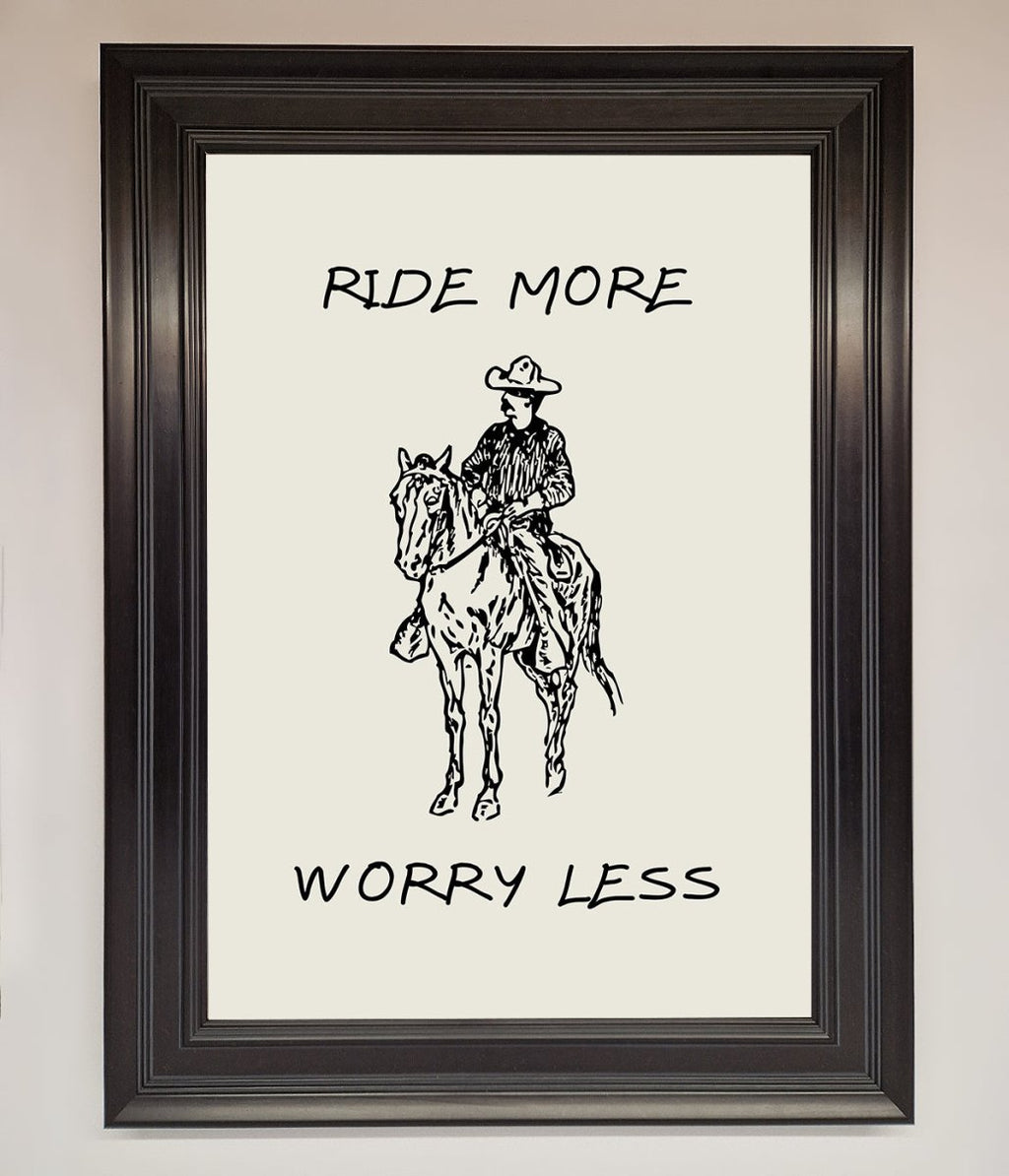 Ride More Worry Less Framed Wall Art