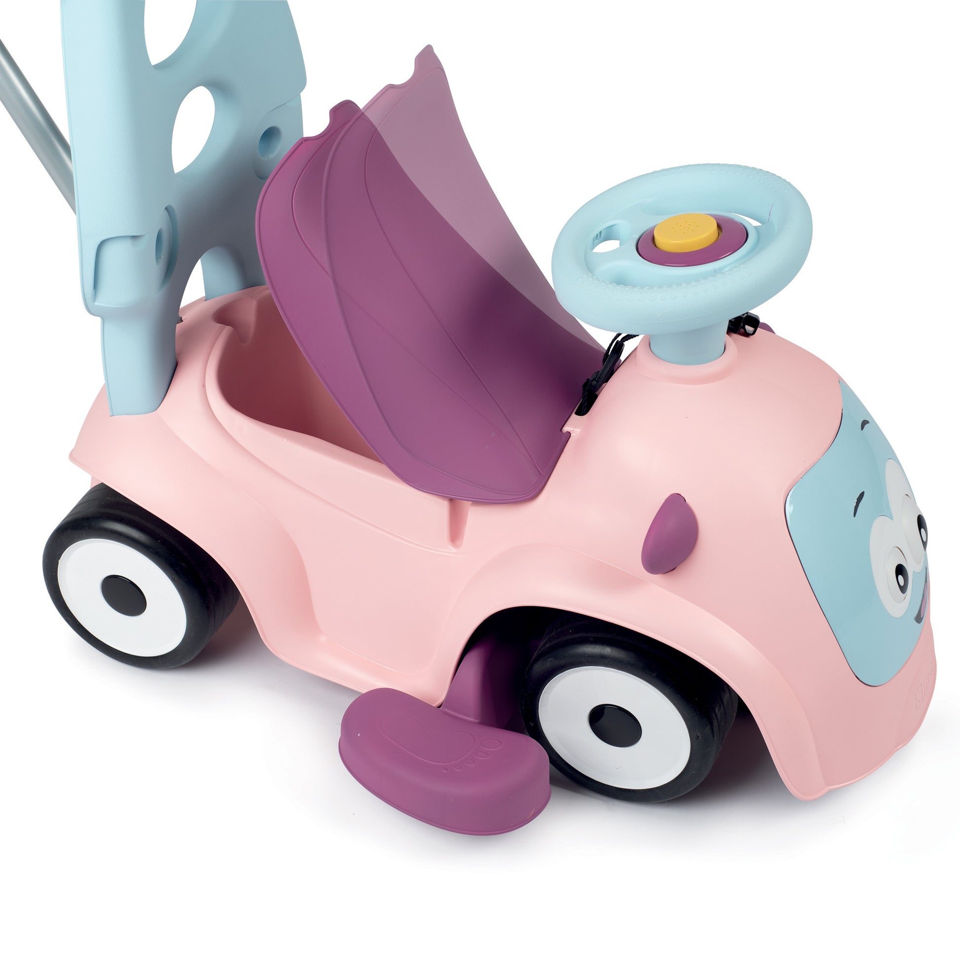 smoby maestro 3in1 pink ride-on toy with interactive horn and storage compartment