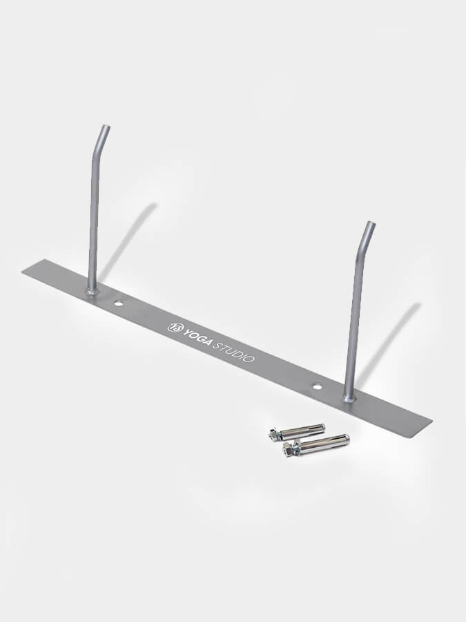 Wall Mounted Yoga Mat Bracket in Silver