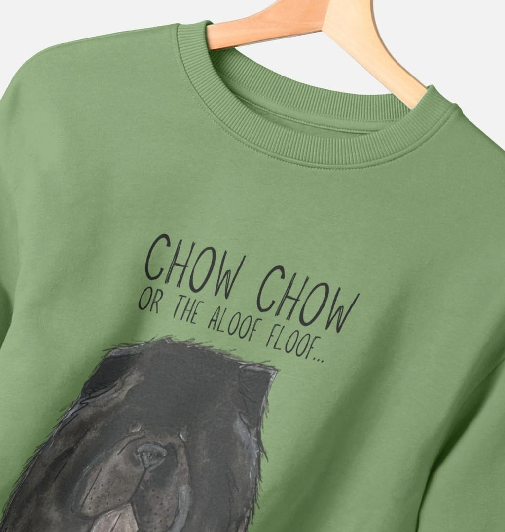 Black Chow Chow Women's Oversized Sweatshirt with Aloof Floof Design