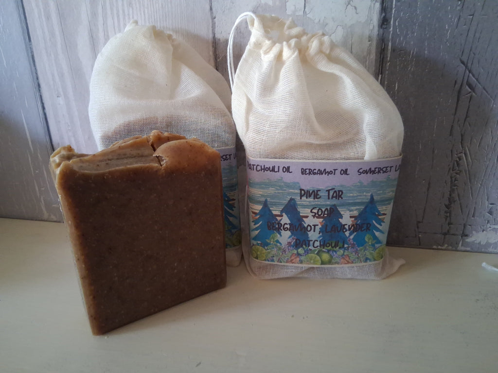 Pine Tar Soap with Patchouli, Lavender and Bergamot