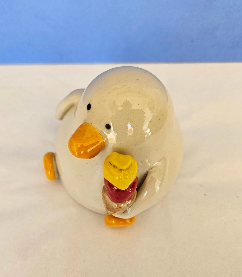 Joan with the Cone Ice Cream Duck Ceramic Ornament