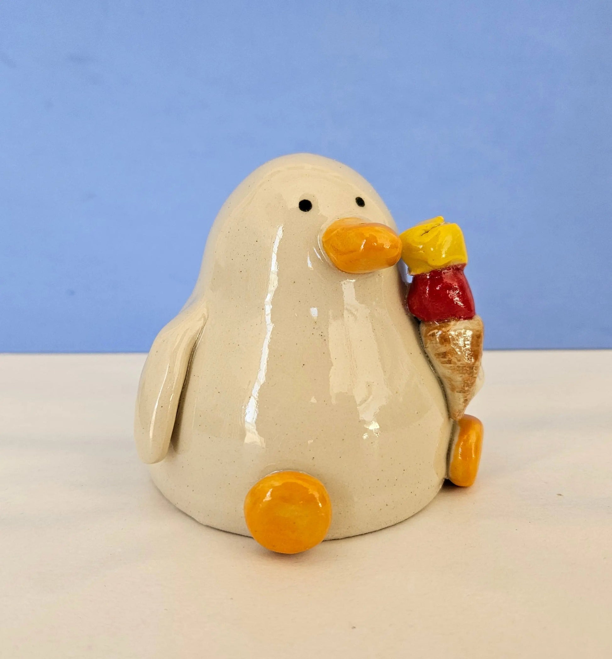 Joan with the Cone Ice Cream Duck Ceramic Ornament